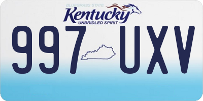 KY license plate 997UXV
