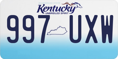 KY license plate 997UXW