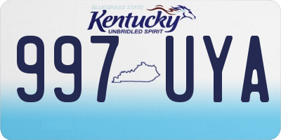 KY license plate 997UYA