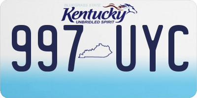 KY license plate 997UYC