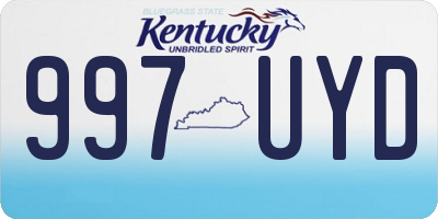 KY license plate 997UYD