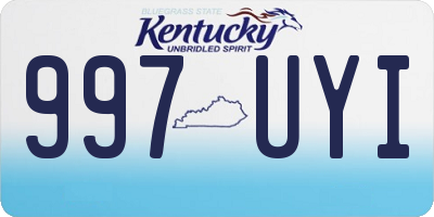 KY license plate 997UYI