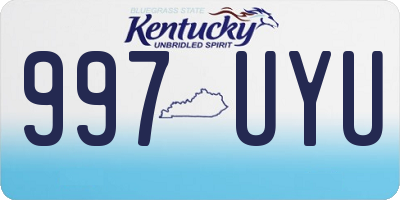 KY license plate 997UYU