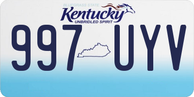 KY license plate 997UYV
