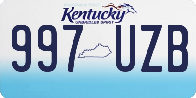 KY license plate 997UZB