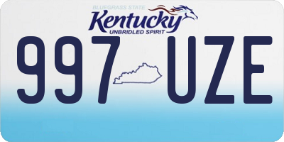 KY license plate 997UZE