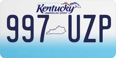 KY license plate 997UZP