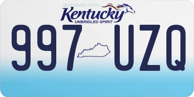 KY license plate 997UZQ