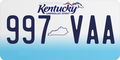 KY license plate 997VAA