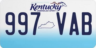 KY license plate 997VAB