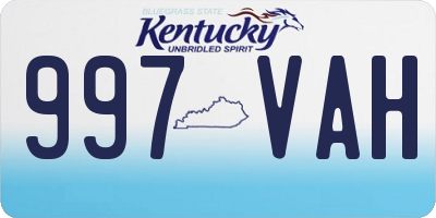 KY license plate 997VAH
