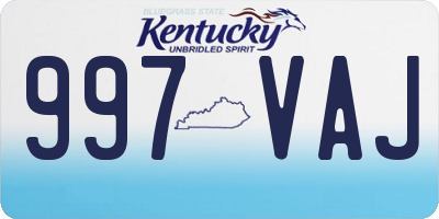 KY license plate 997VAJ
