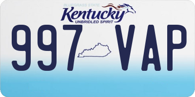 KY license plate 997VAP