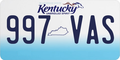 KY license plate 997VAS