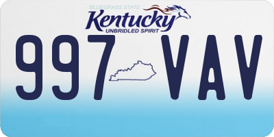 KY license plate 997VAV