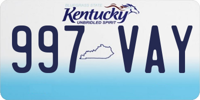 KY license plate 997VAY