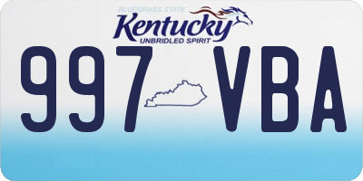 KY license plate 997VBA