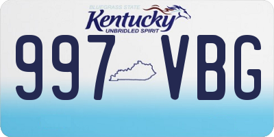 KY license plate 997VBG