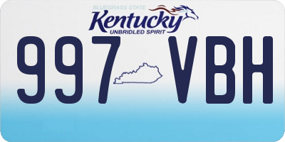 KY license plate 997VBH