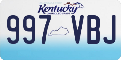 KY license plate 997VBJ