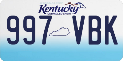 KY license plate 997VBK