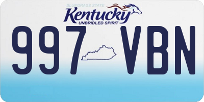 KY license plate 997VBN
