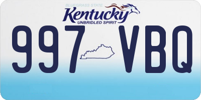 KY license plate 997VBQ