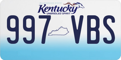 KY license plate 997VBS