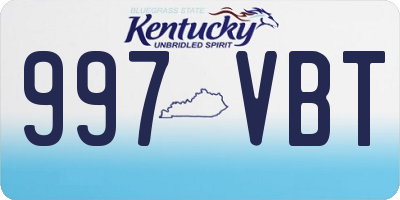 KY license plate 997VBT