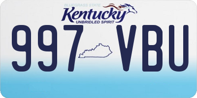 KY license plate 997VBU
