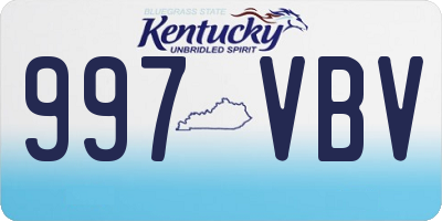 KY license plate 997VBV