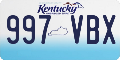 KY license plate 997VBX