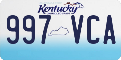 KY license plate 997VCA