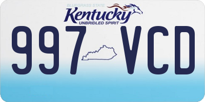 KY license plate 997VCD