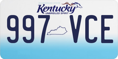 KY license plate 997VCE
