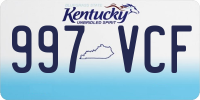 KY license plate 997VCF
