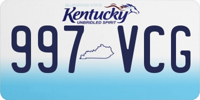 KY license plate 997VCG