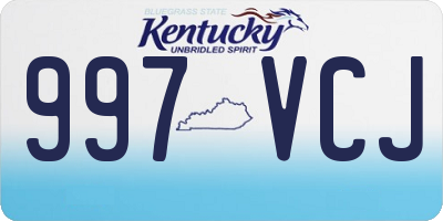 KY license plate 997VCJ