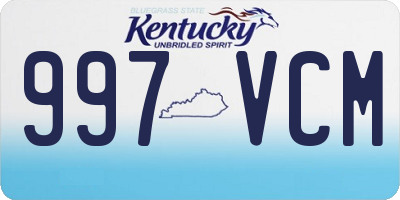 KY license plate 997VCM