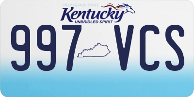 KY license plate 997VCS