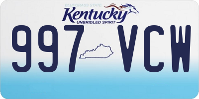 KY license plate 997VCW