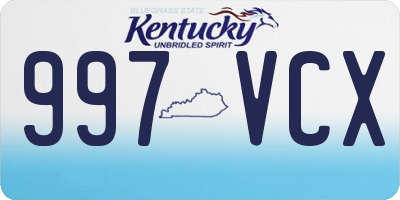 KY license plate 997VCX