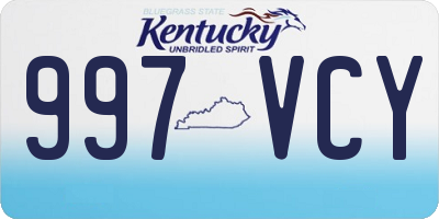 KY license plate 997VCY
