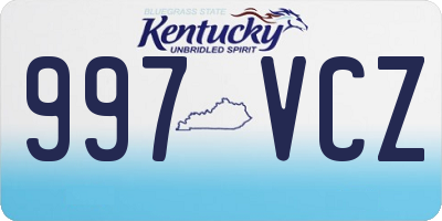KY license plate 997VCZ
