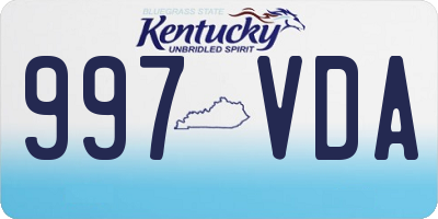 KY license plate 997VDA