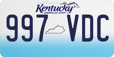 KY license plate 997VDC