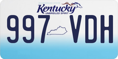 KY license plate 997VDH