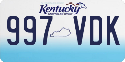 KY license plate 997VDK