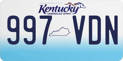 KY license plate 997VDN