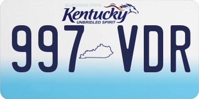 KY license plate 997VDR